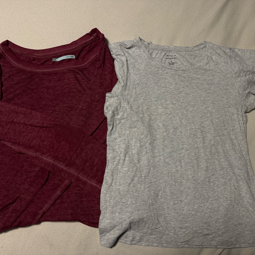 Burgundy and Gray T-Shirts
